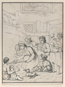 Paysans, au coin du feu, 1799 - Henri Merke
