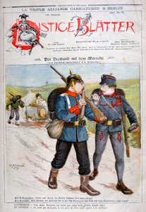 Caricature de la Triple Alliance dans le magazine Lustige Blatter, 1893