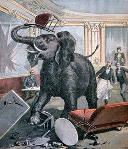 Un éléphant au Café Pré-Catalan, Toulouse, France, 1891 - Henri Meyer