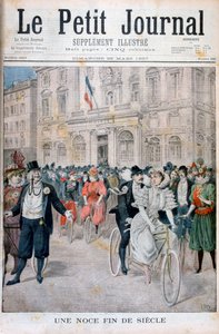 Un mariage à vélo, France, 1897