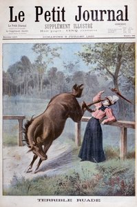 Une jeune femme est frappée par un cheval, 1898 - Henri Meyer