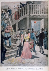Arrestation de prostituées dans un hôtel parisien, 1895 - Henri Meyer