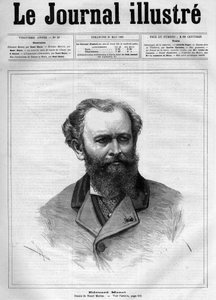 Édouard Manet (1832-1883), peintre français - Page de couverture de "Le Journal Illustré" de 1883 - Dessin de Henri Meyer (1844-1899) - Henri Meyer