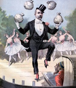 Georges Clemenceau jonglant avec des sacs d