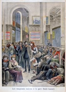 Émigrants italiens à la gare Saint-Lazare, Paris, 1896 - Henri Meyer
