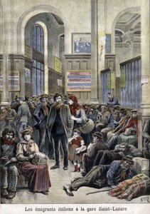 Émigrants italiens à la gare Saint-Lazare - dans "Le Petit Journal", mars 1896