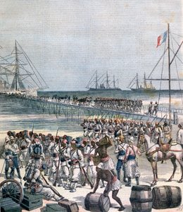 Débarquement des troupes sénégalaises au nouveau quai de Cotonou, Bénin, 1892 - Henri Meyer
