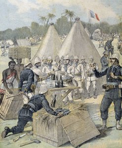 Les étrennes des soldats au Dahomey (actuel Bénin) - dans "Le Petit Journal" du 31/12/1892 - Henri Meyer