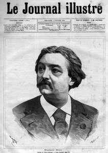 Portrait de Gustave Doré (1832-1883), peintre et dessinateur français - Page de couverture de « Le Journal Illustré » de 1883 - Dessin de Henri Meyer (1844-1899) - Henri Meyer