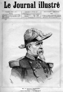 Portrait de Jean Thibaudin, général et politicien français (1822-1905) - Page de couverture de « Le Journal Illustré » de 1883 - Dessin de Henri Meyer (1844-1899)