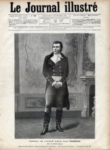 Portrait de Léon Marais (1853-1891) dans « Thermidor » de Victorien Sardou dans le rôle de Martial Hugon - Dessin de Henri Meyer, gravure de Navellier dans « Le Journal Illustré » de 1891 - Henri Meyer