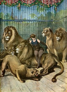 Portrait de la comtesse de X*** et de ses lions, 1895 (Illustration) - Henri Meyer