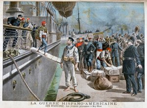 Prisonniers espagnols arrivant à Key-West, guerre hispano-américaine, 1898 - Henri Meyer