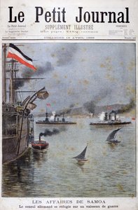 Le consul allemand cherche refuge sur un navire de guerre allemand, 1899 - Henri Meyer