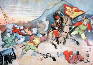 La prise du drapeau chinois par un officier japonais, 1894 - Henri Meyer