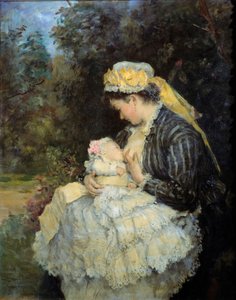 Nourrice allaitant un bébé - Henri Michel Levy
