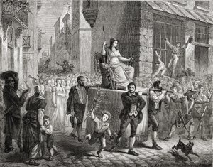 La procession de la déesse de la Raison, 10 novembre 1793, de 