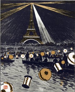 Festivités sur la Seine, 14 juillet (De Trente-Six Vues de la Tour Eiffel) - Henri Rivière