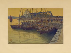Arrivée de bateaux à Tréboul - Henri Rivière