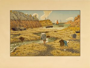 Le Port de Loguivy à marée basse - Henri Rivière