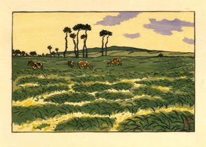 Vaches dans le champ de la Garde-Guérin (Saint-Briac) - Henri Rivière