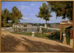 La terrasse au bord de la Seine à Melun - Henri Rouart