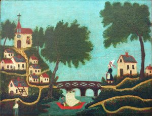 Paysage, le pont - Henri Rousseau