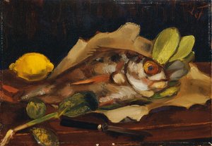 Nature morte avec poisson et citron