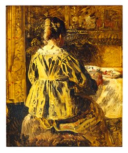 Le Repas ou Femme vue de Dos - Henri de Braekeleer