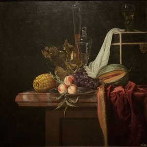 Nature morte avec verre et fruits - Henri de Fromantiou