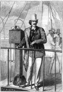 Illustration du livre "De la Terre à la Lune" de Jules Verne, édition Hetzel
