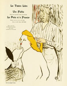 Une femme blonde se regarde dans un miroir pendant qu