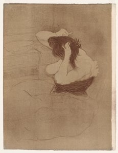 Elles : Femme se peignant les cheveux - Henri de Toulouse-Lautrec