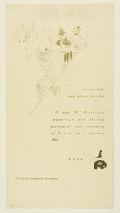 Invitation pour M. et Mme Alexandre Natanson - Henri de Toulouse-Lautrec