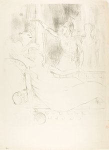 Madame Simon-Girard, Brasseur et Guy dans La belle Hélène - Henri de Toulouse-Lautrec