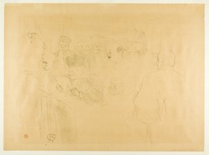Le procès Lebaudy, Mademoiselle Marsy témoignant - Henri de Toulouse-Lautrec