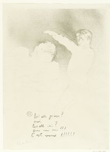 Portrait de Marcelle Lender et Albert Brasseur au variétés - Henri de Toulouse Lautrec (signed by artist)