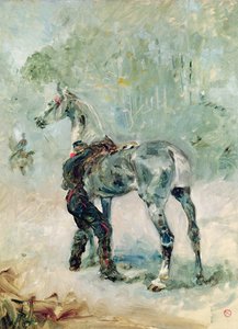 Artilleur sellant son cheval, 1879 - Henri de Toulouse Lautrec