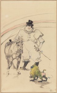 Au cirque : poney dressé et babouin