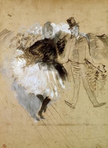 Au Moulin de la Galette. La Goulue et Valentin le Désossé - Henri de Toulouse Lautrec