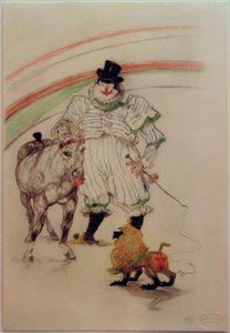 Cheval et singe dressés