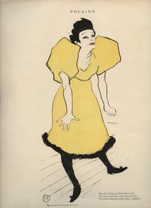 Dessin de Henri de Toulouse-Lautrec représentant « Polaire » (La chanteuse Polaire) dans Le Rire - Journal humoristique publié le samedi - n°16 du 23 février 1895 - Henri de Toulouse Lautrec