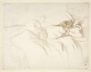 Femme couchée, Réveil, de la série Elles - Henri de Toulouse Lautrec