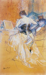 Femme mettant son corset, conquête de passage - Henri de Toulouse Lautrec