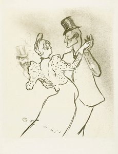 La Goulue et Valentin le Désossé. Affiche de Toulouse-Lautrec. - Henri de Toulouse Lautrec
