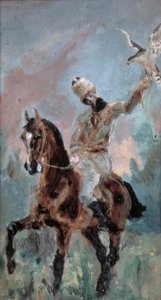 Le comte Alphonse de Toulouse-Lautrec en fauconnier - Henri de Toulouse Lautrec
