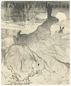 Couverture pour feuille de musique avec chanson La Valse des Lapins avec des lapins dans un paysage