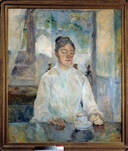 Portrait de la comtesse de Toulouse Lautrec prenant le petit déjeuner - Henri de Toulouse Lautrec