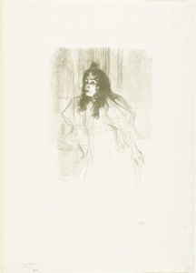 Portrait de la chanteuse May Belfort avec cheveux lâchés - Henri de Toulouse Lautrec