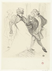 Portrait des acteurs Gabrielle Rejane et Felix Galipaux dans la pièce Madame Sans-Gêne - Henri de Toulouse Lautrec